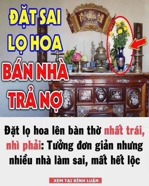 Đặt lọ hoa lên bàn thờ nhất trái, nhì phải: Tưởng đơn giản nhưng nhiều nhà làm sai mất hết lộc